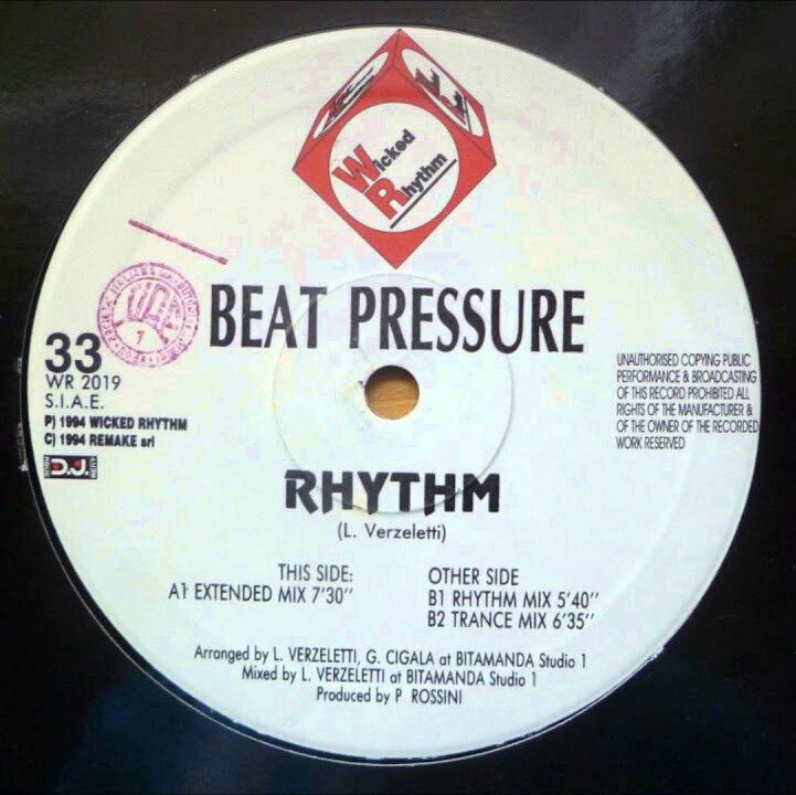 Beat Pressure - Rhythm (Vinyl) Wicked Rhythm (WR 2019) (Italy) (1994)