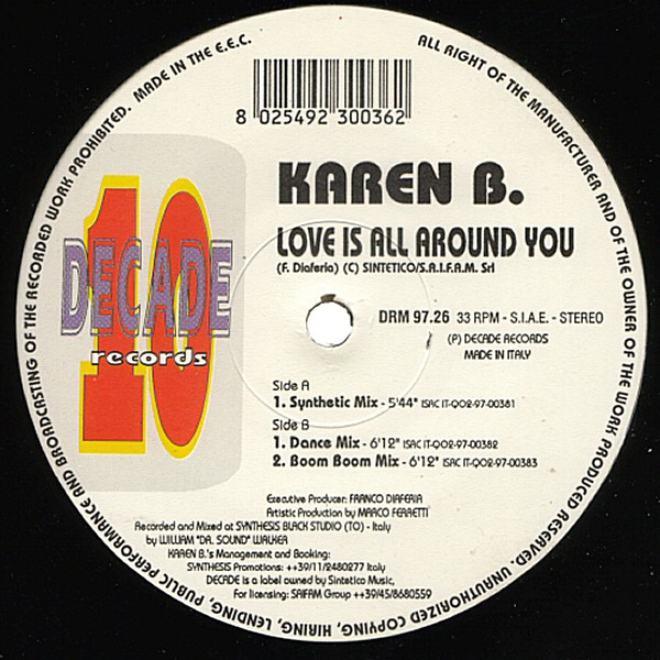 Karen B - Love Is All Around You-(DRM 9726)-Vinyl-1997