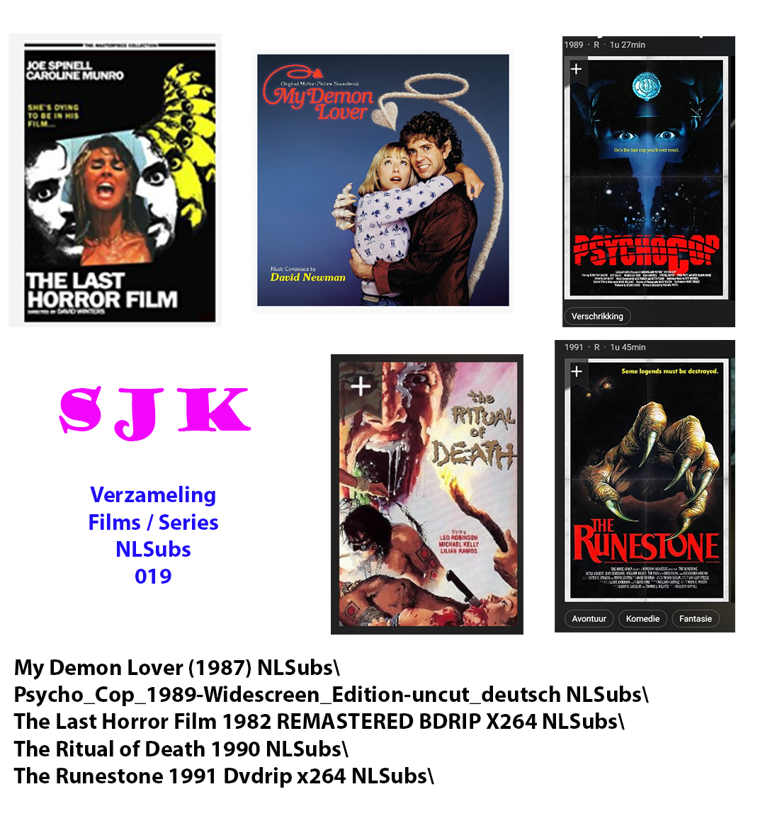 Verzameling Films NLSubs s-j-k 019