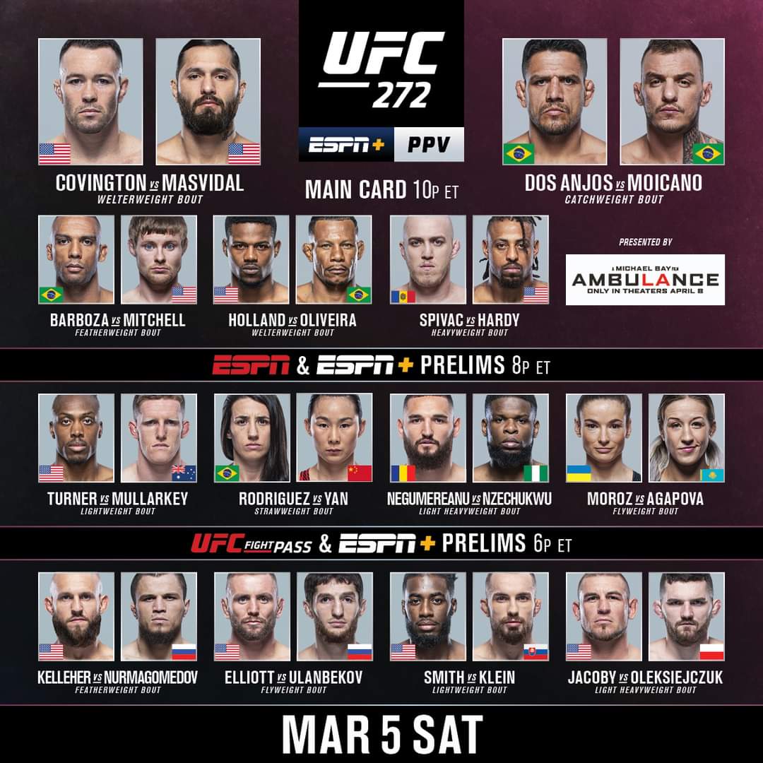UFC 272 Covington Vs. Masvidal (6 maart 2022)