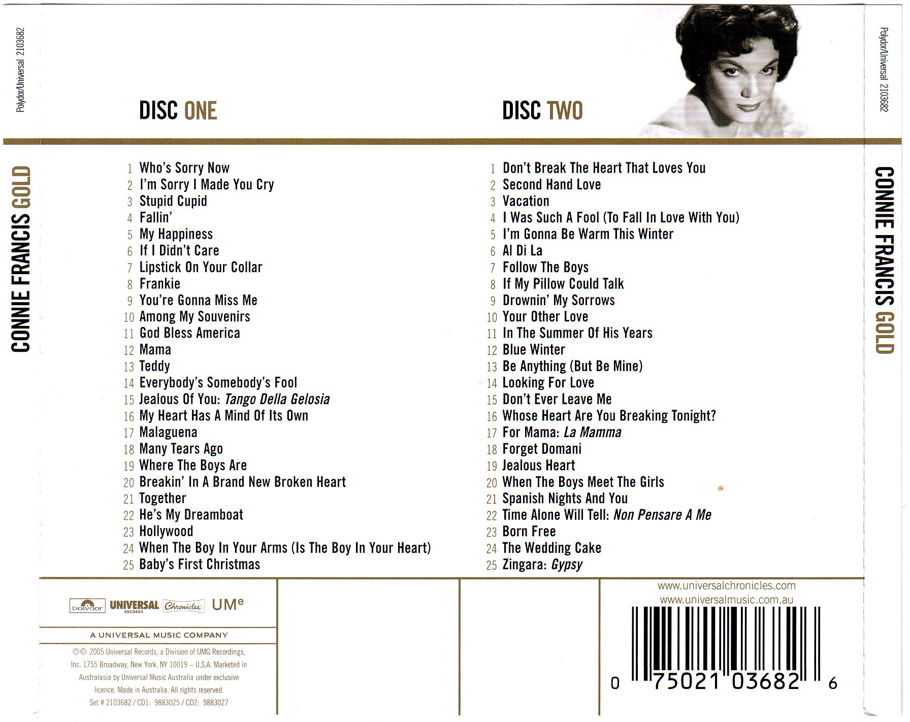 Connie Francis - Gold 2CD`S