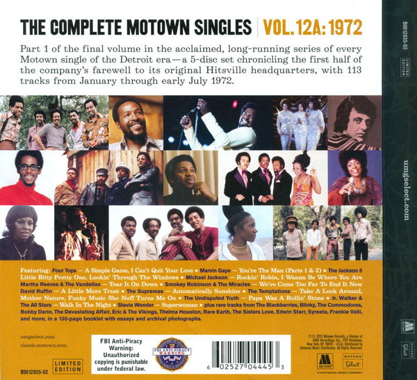 The Complete Motown Singles Vol 12A 1972 5cd