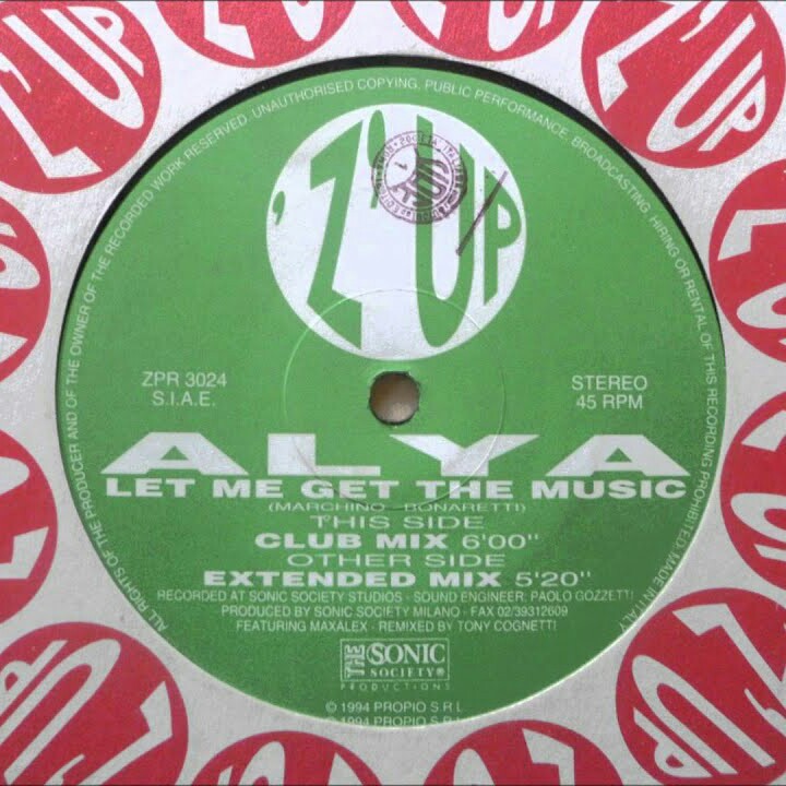 Alya - Let Me Get The Music (Vinyl) 'Z'UP (ZPR 3024) (Italy) (1994)
